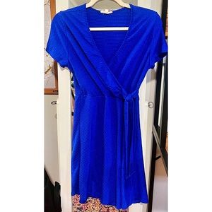 Blue wrap dress